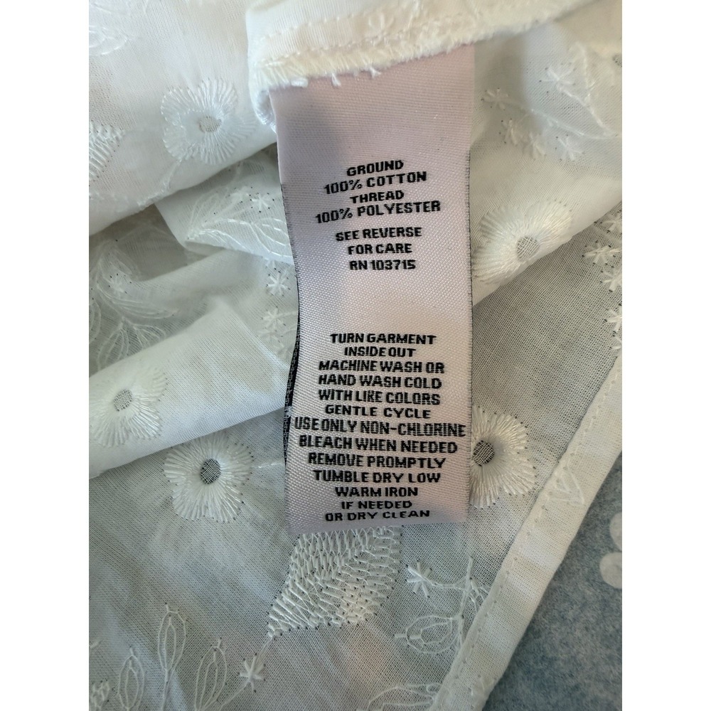 Nanette Lepore White Floral Embroidered Button-Front Blouse - Picture 8 of 8